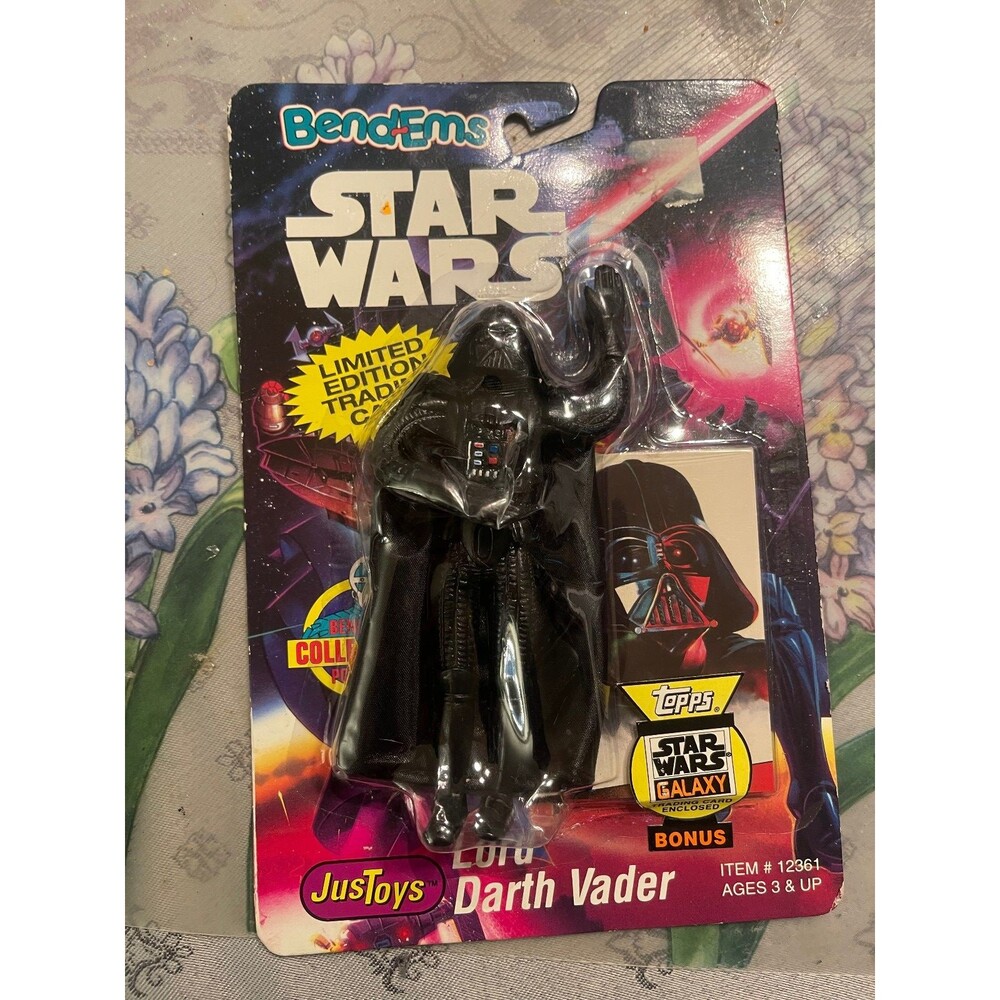 ⭐ 1993 Star Wars Bend-Ems – DARTH VADER Action Figure w/ Trading Card ⭐